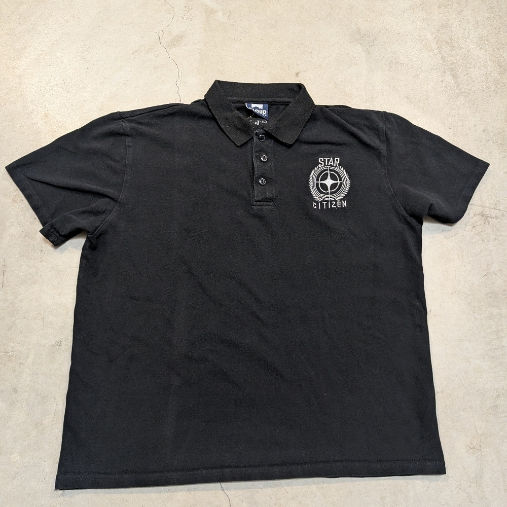 Star Citizen Polo Shirt Men's XL Video Games Space Black